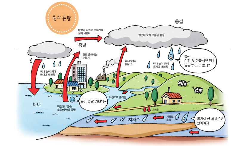 물의 순환을 나타내는 그림