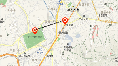 부산시민공원 전포천 위치
